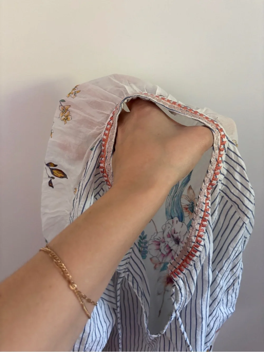 Johnny Was Workshop Effortless Puff Sleeve Cotton Peasant Boho Blouse